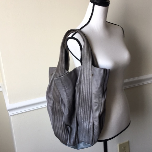 Gap genuine leather grey hobo tote handbag purse - Picture 5 of 5